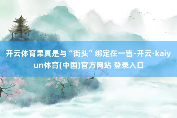 开云体育果真是与“街头”绑定在一皆-开云·kaiyun体育(中国)官方网站 登录入口