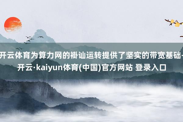 开云体育为算力网的褂讪运转提供了坚实的带宽基础-开云·kaiyun体育(中国)官方网站 登录入口