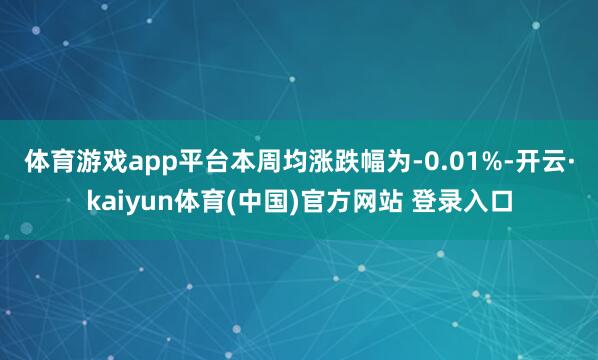 体育游戏app平台 本周均涨跌幅为-0.01%-开云·kaiyun体育(中国)官方网站 登录入口