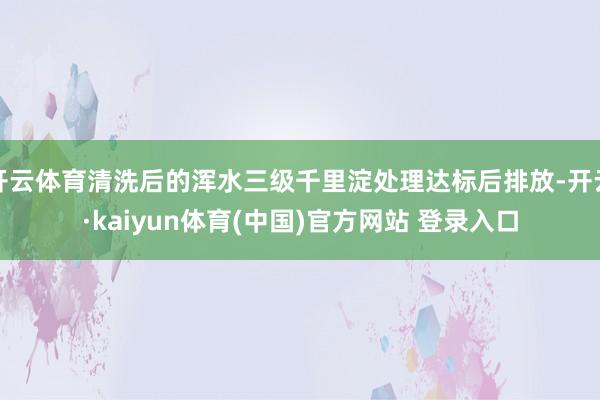 开云体育清洗后的浑水三级千里淀处理达标后排放-开云·kaiyun体育(中国)官方网站 登录入口