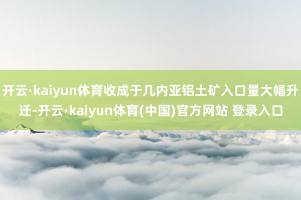 开云·kaiyun体育收成于几内亚铝土矿入口量大幅升迁-开云·kaiyun体育(中国)官方网站 登录入口